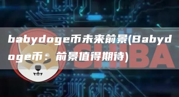 babydoge币未来前景 - Babydoge币:前景值得期待