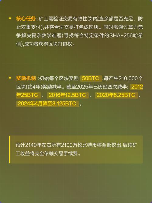 比特币减产机制，挖矿难度与区块奖励变化解析