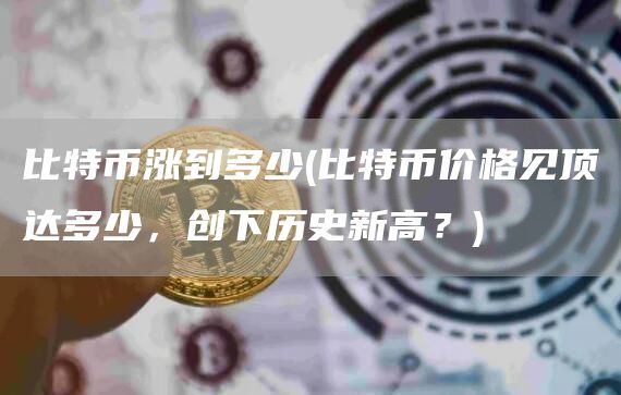 比特币涨到多少 - 比特币价格见顶达多少,创下历史新高?