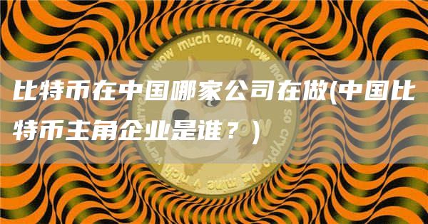 比特币在中国哪家公司在做 - 中国比特币主角企业是谁?