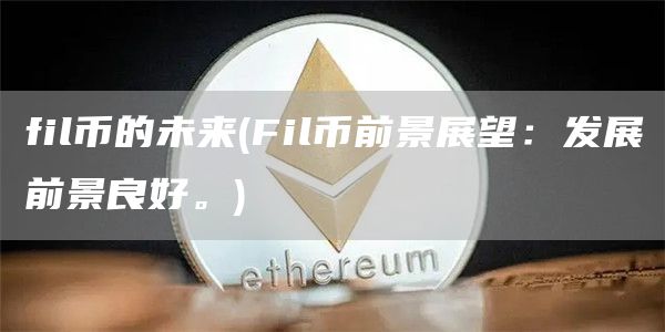 fil币的未来 - Fil币前景展望：发展前景良好。