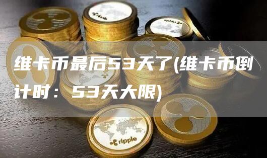 维卡币最后53天了 - 维卡币倒计时:53天大限