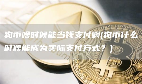 狗币啥时候能当钱支付啊 - 狗币什么时候能成为实际支付方式?
